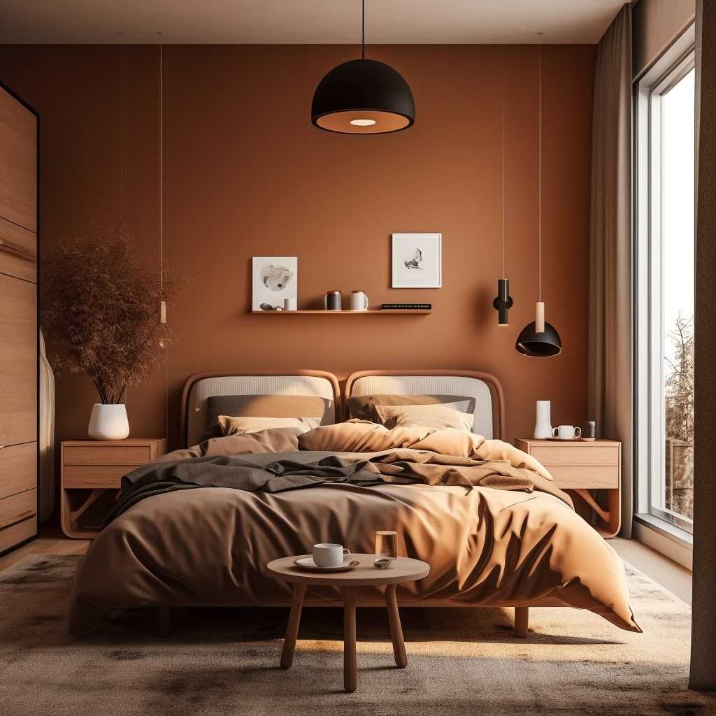 kahve rengi yatak odası dekorasyonu önerileri