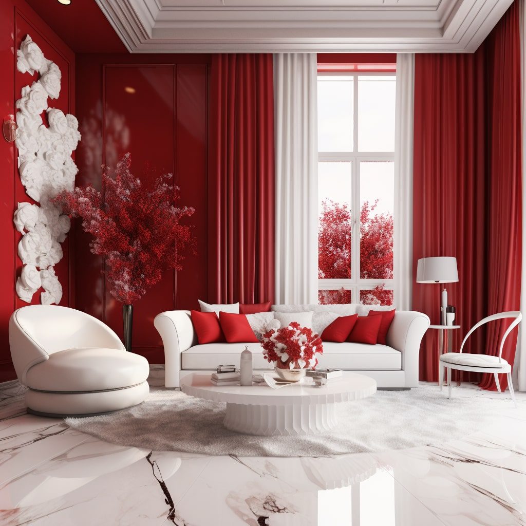 kırmızı beyaz oda dekorasyonu önerileri